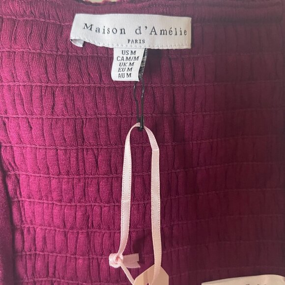 Maison d Amelie. Women's Sleeveless Square-Neck Crop Top.  Size M, NWT. Chamois. - Picture 4 of 7